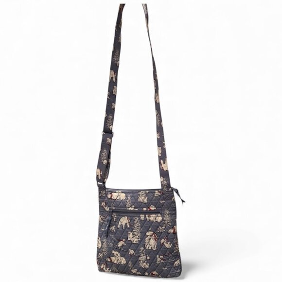 Vera Bradley Iconic Triple Zip Hipster Crossbody Purse – Beary Merry – NWOT - Picture 3 of 8